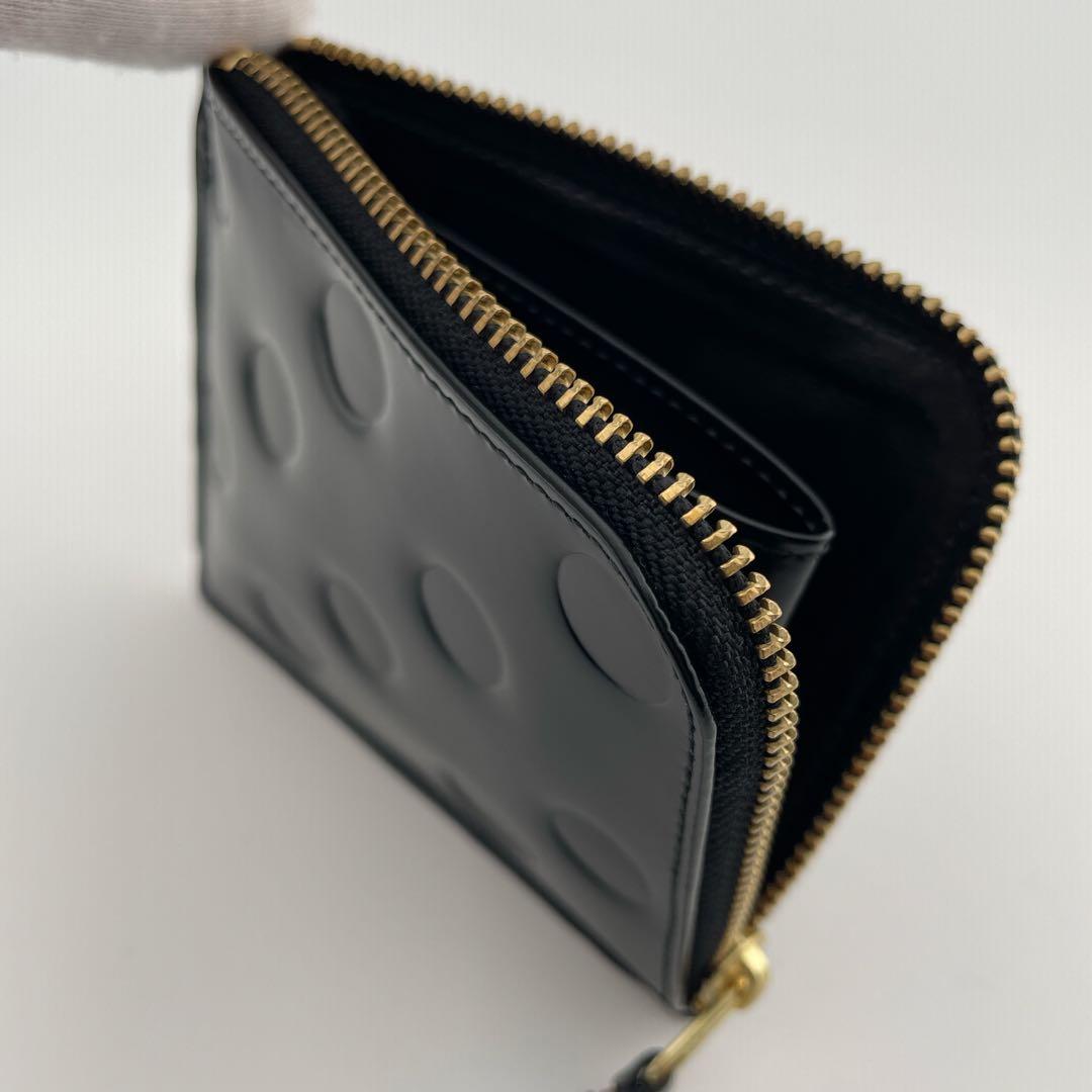 大人気✨コムデギャルソン 財布 L字ファスナー 本革 ポルカドット ブラック