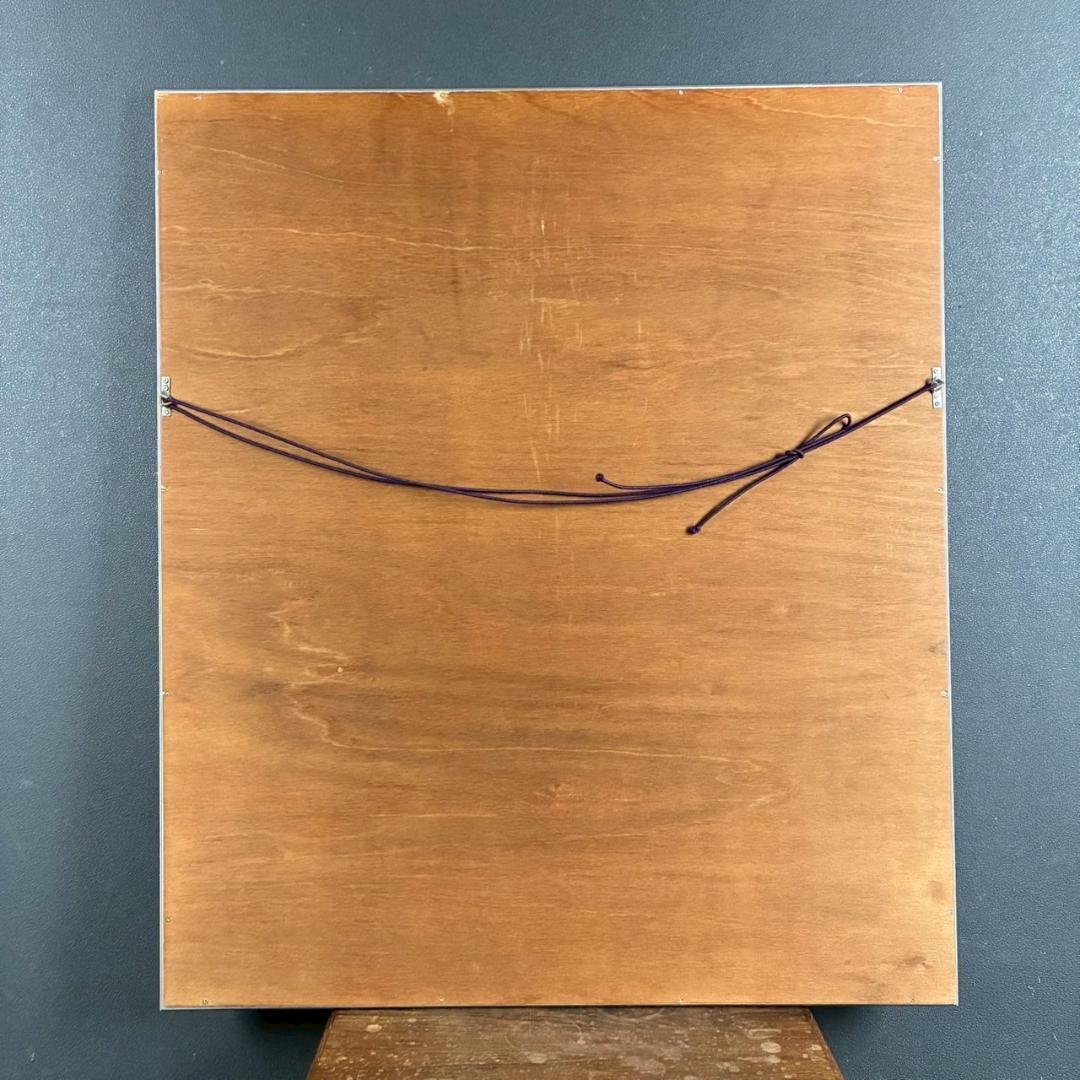 美品 藤田吉香「白い花」リトグラフ 直筆サイン・落款入り 額縁入り