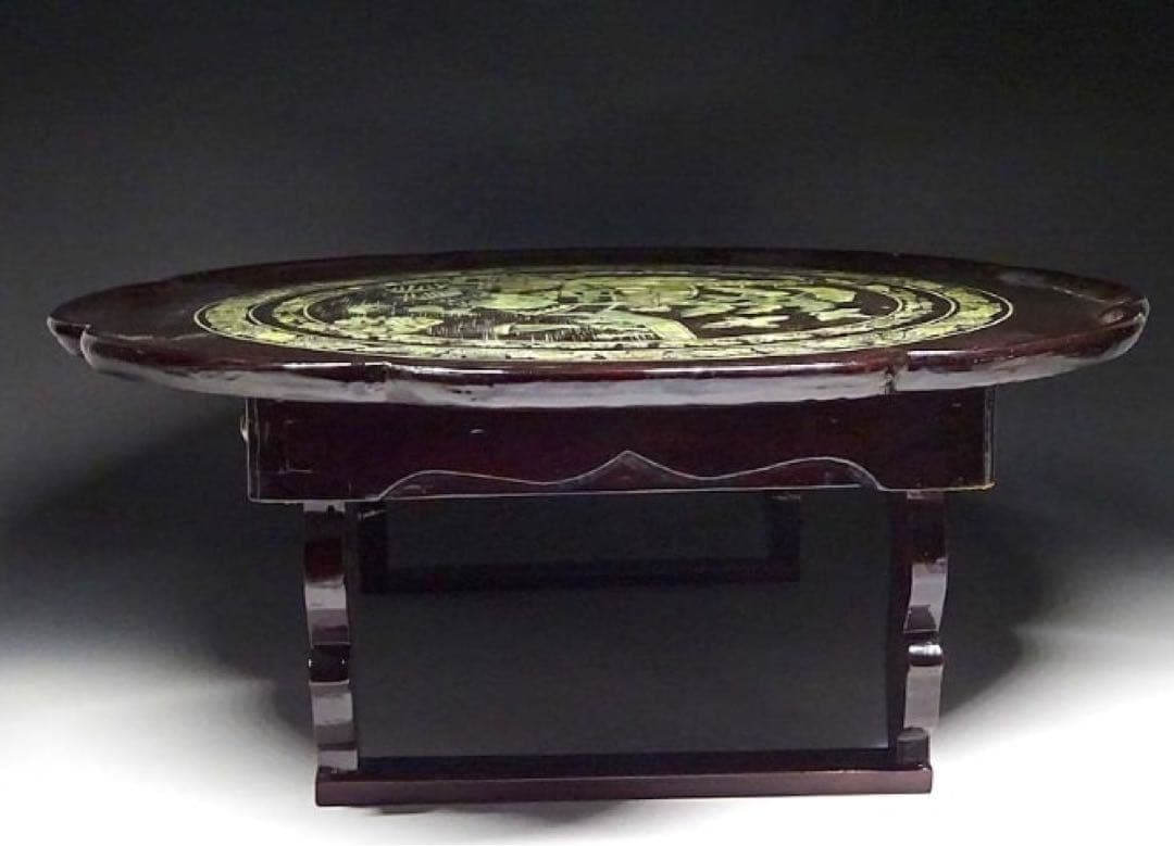 朝鮮美術　螺鈿　足付膳　折り畳み式　美品