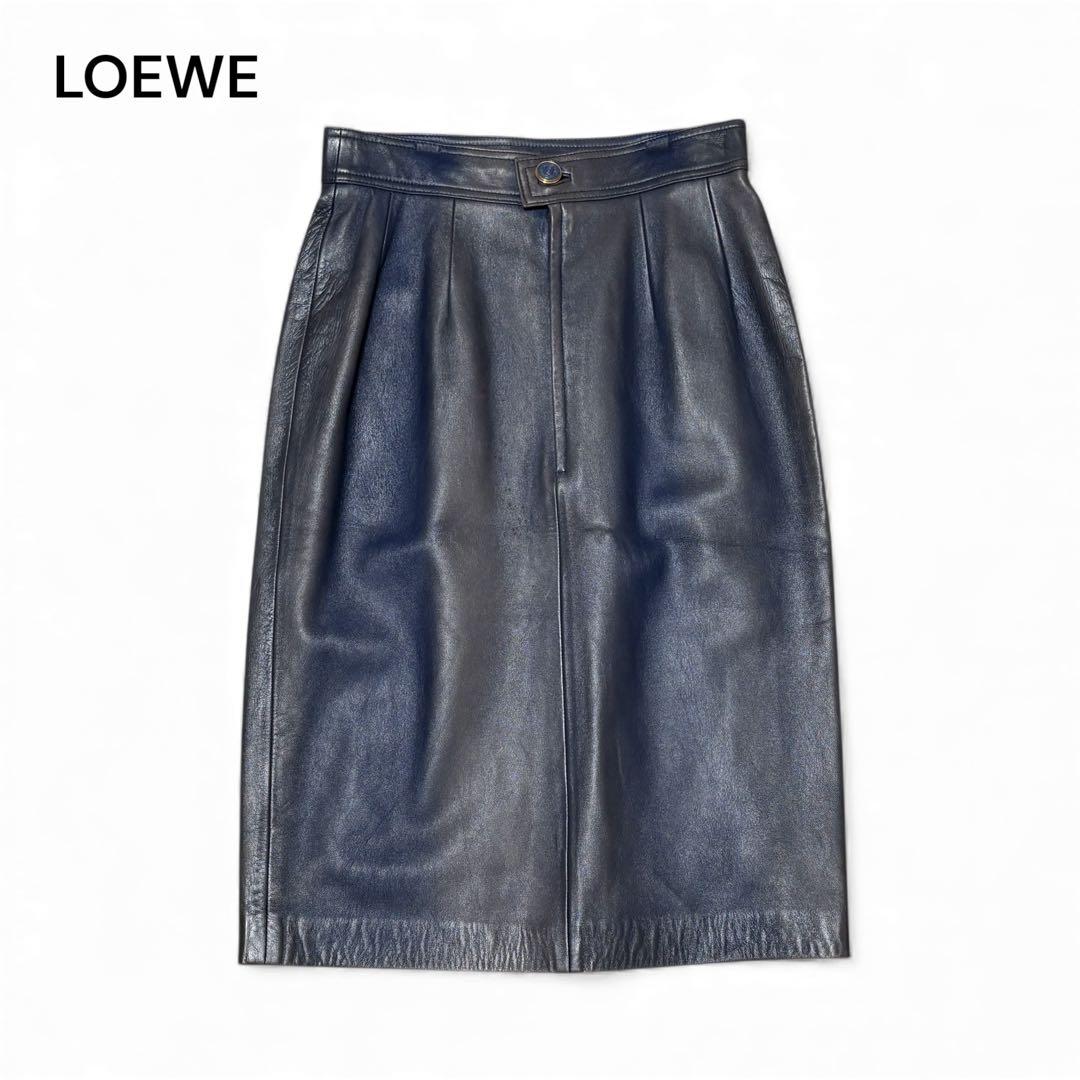 LOEWE ロエベ レザー アナグラム スカート 38