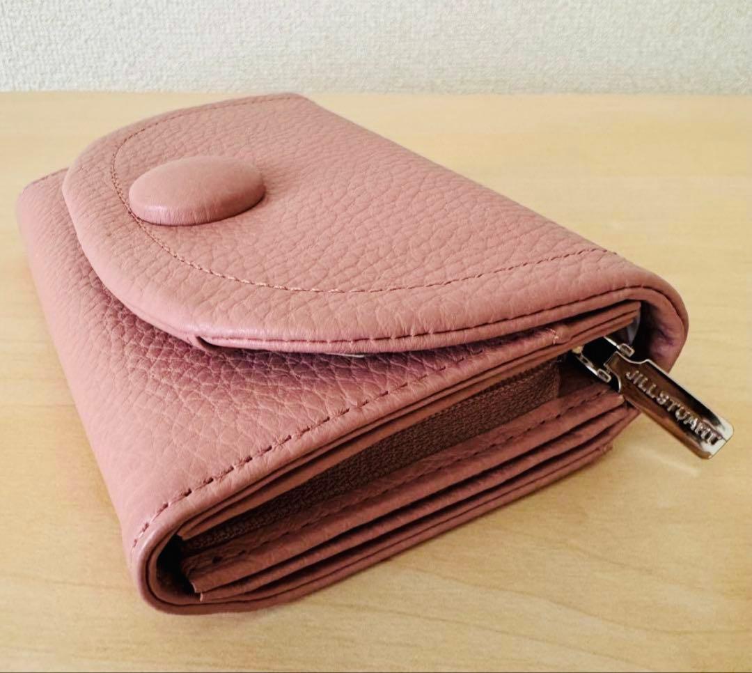 新品☆ジルスチュアート シボ革 レザー 二つ折り財布 ルナティ ☆ピンク