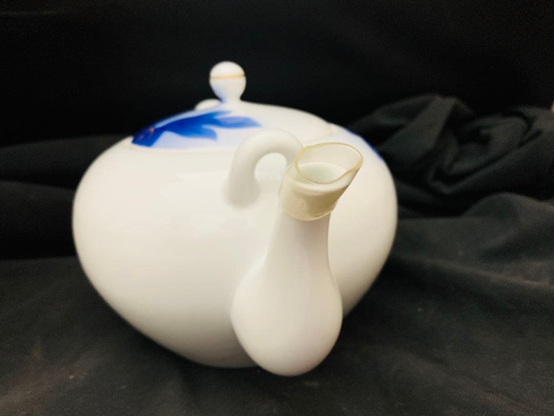 深川製　茶器揃　有田焼　急須　蓋付湯呑み5客　共箱付き