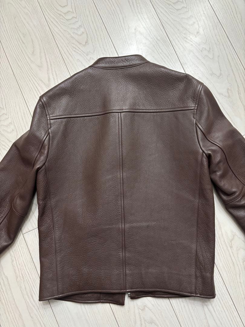 COACH レザージャケットS　コーチブラウン シングルライダースジャケット