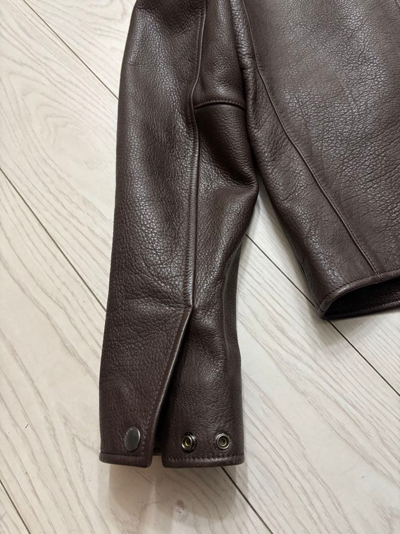 COACH レザージャケットS　コーチブラウン シングルライダースジャケット