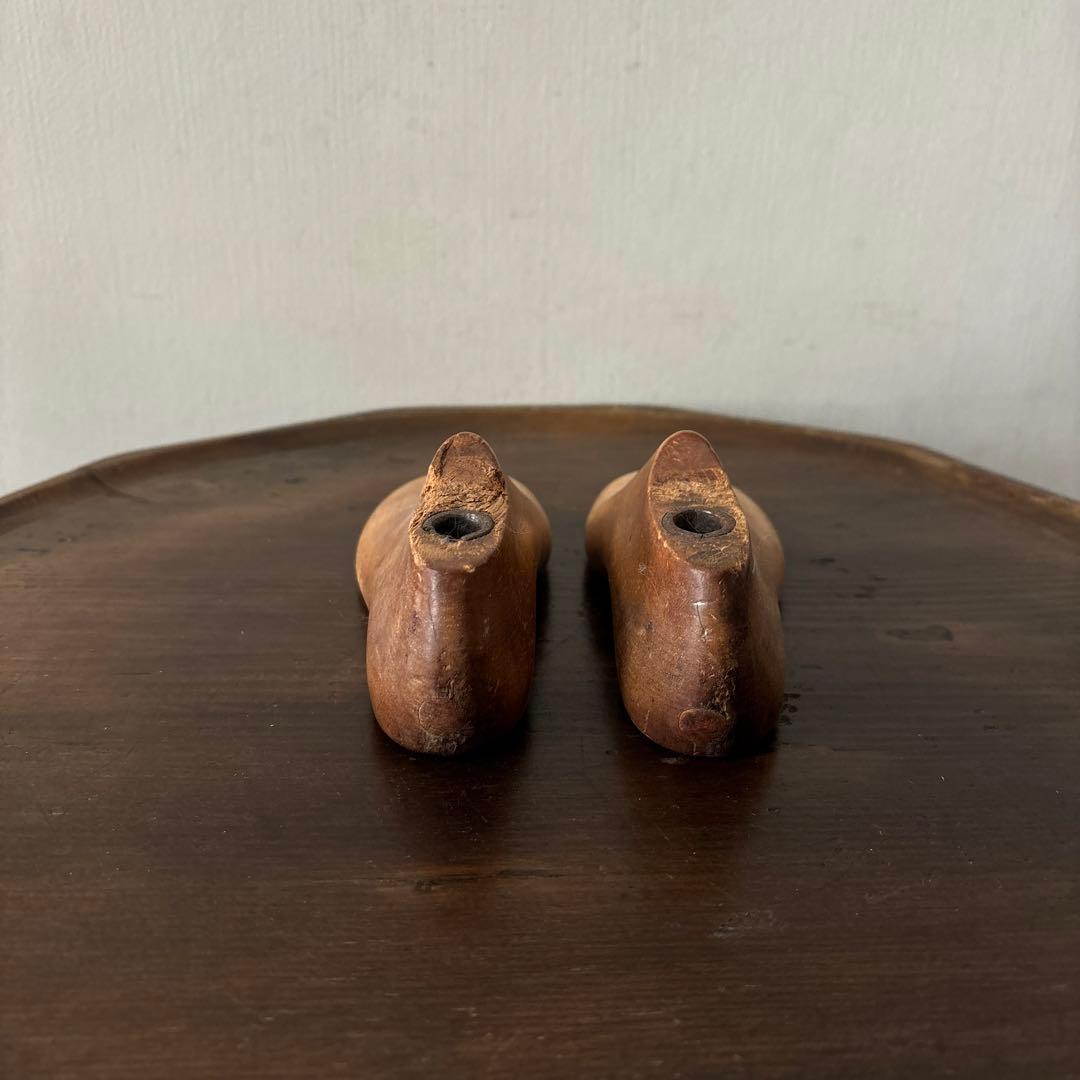 アンティーク 子供靴木型　フランス　木靴　不揃い古道具　骨董　ガーデニング　李朝