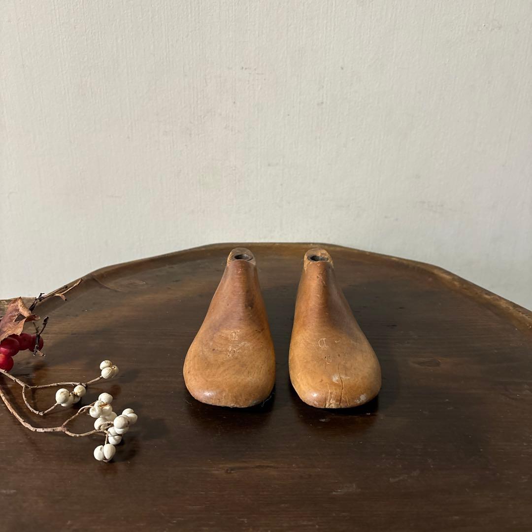 アンティーク 子供靴木型　フランス　木靴　不揃い古道具　骨董　ガーデニング　李朝