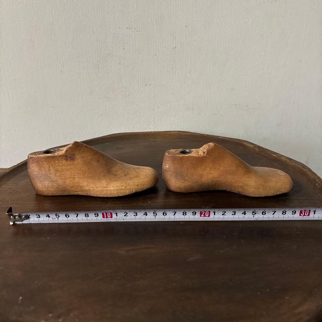 アンティーク 子供靴木型　フランス　木靴　不揃い古道具　骨董　ガーデニング　李朝