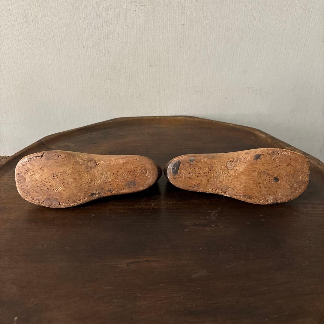 アンティーク 子供靴木型　フランス　木靴　不揃い古道具　骨董　ガーデニング　李朝