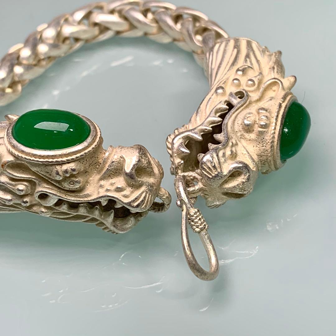 時代物　銀龍　ブレスレット　お守り　魔除け　縁起物　逸品