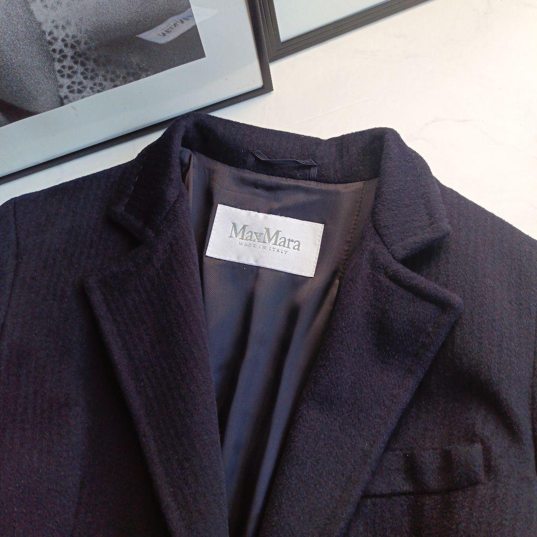 最高級 白タグ マックスマーラ アルパカ コート　ネイビー　38