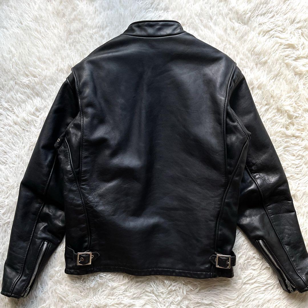 人気✨schott 641 レザージャケット　シングルライダース　38 ブラック