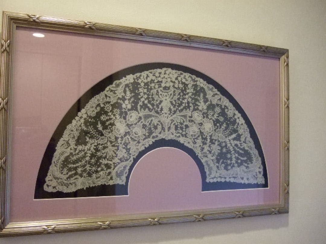 アンティークレース　額装　ベルギー