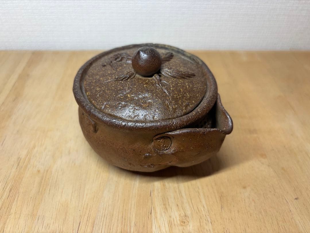 ㊽備前焼 宝瓶 登り窯 桃 もも モモ 手びねり 急須