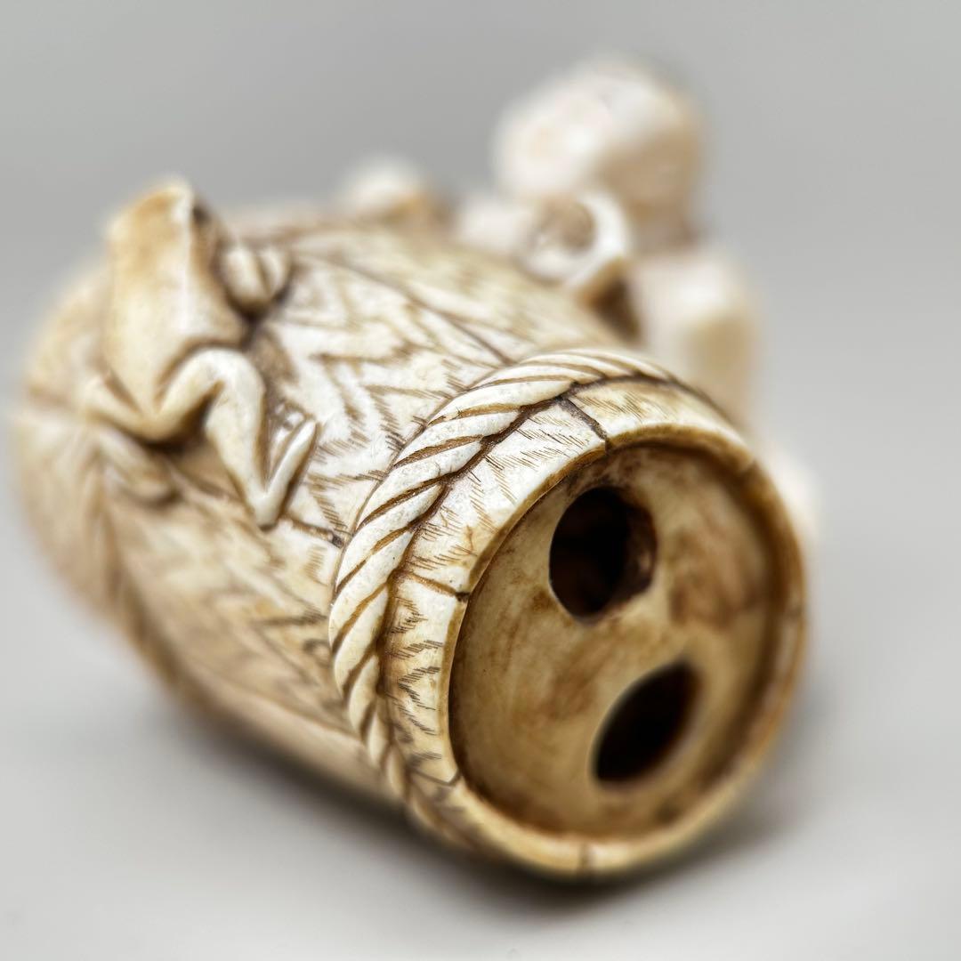 彫刻極上根付天然素材アンティーク骨董飾り物古美術置物細密細工