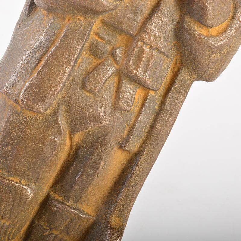 中国　鋳銅　冬晨　置物　箱付　C　6026