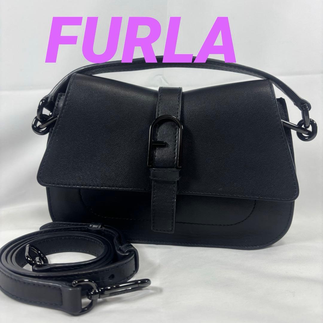 【美品】フルラ フロウ FROW ワンハンドル 2WAY ブラック