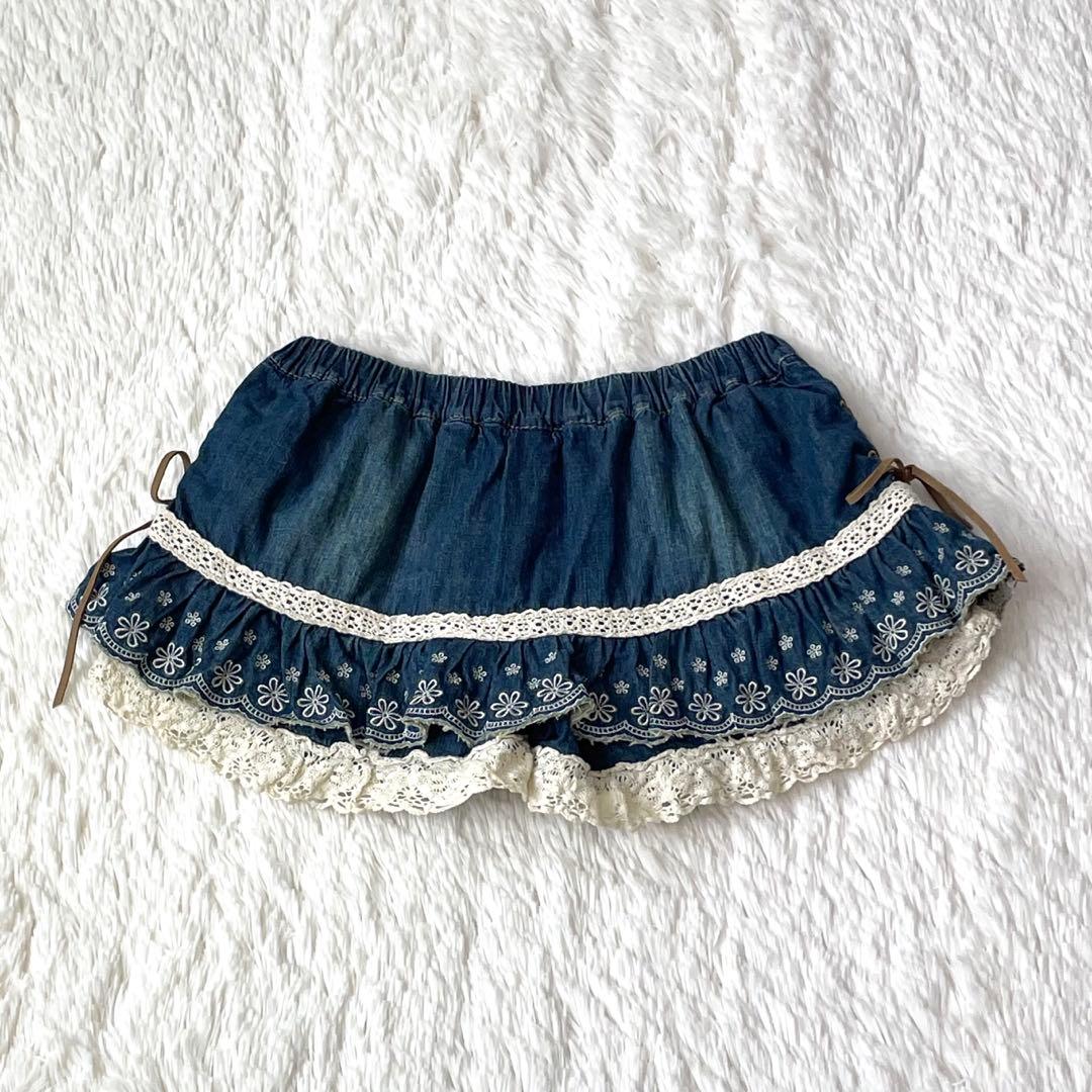 y2k 00s 平成ギャル LIZ LISA リズリサ デニムキュロット レース