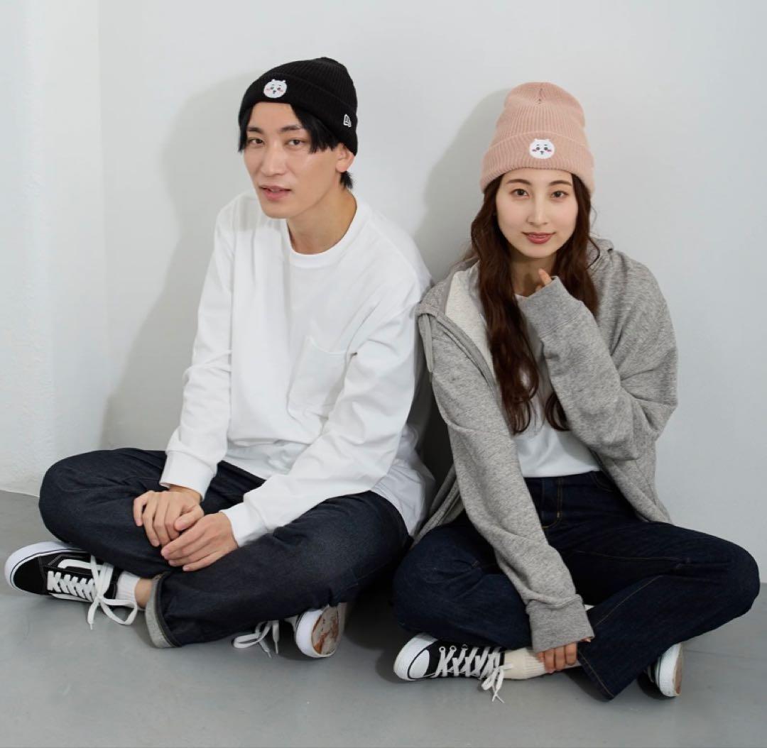 ちいかわ ニューエラ　ニット帽NEW ERA® 黒・グレー・ピンク、3色セット