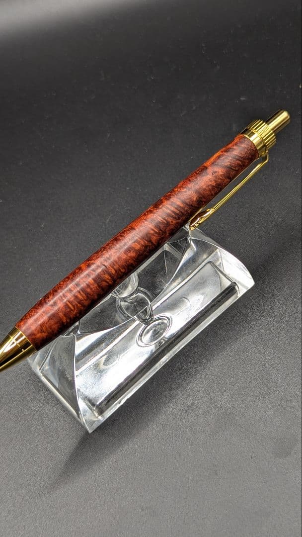 464ペン工房翌檜　極上　本花梨　瘤杢　木軸シャーペン　ボールペン