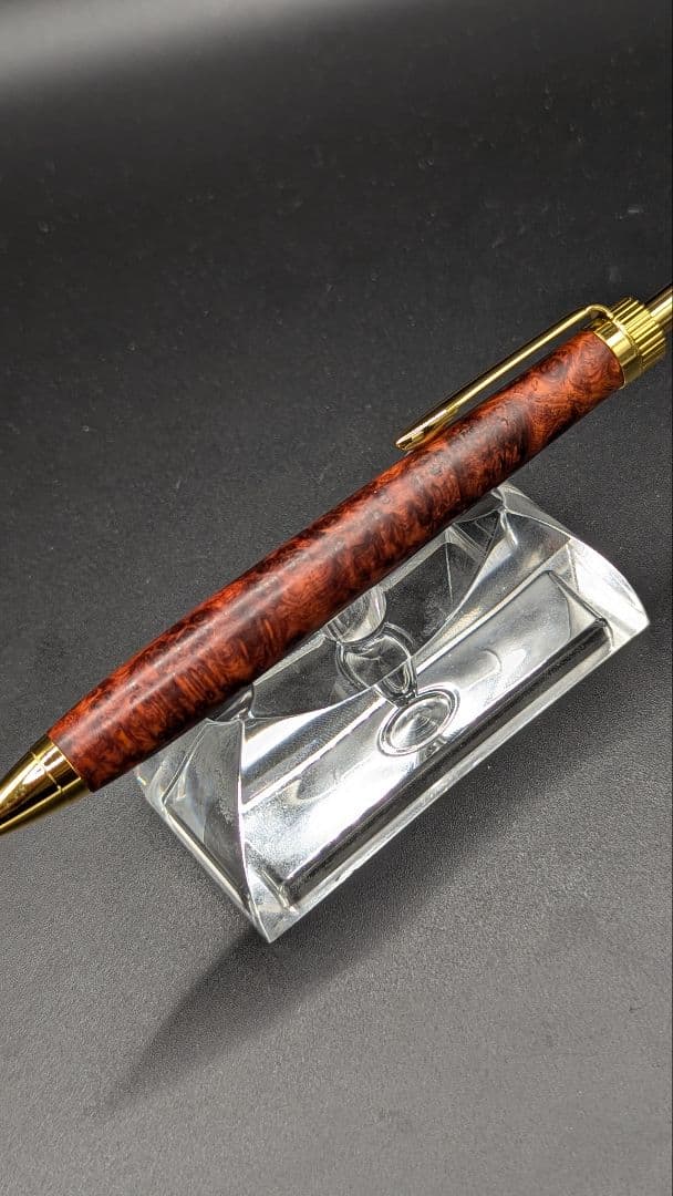 464ペン工房翌檜　極上　本花梨　瘤杢　木軸シャーペン　ボールペン