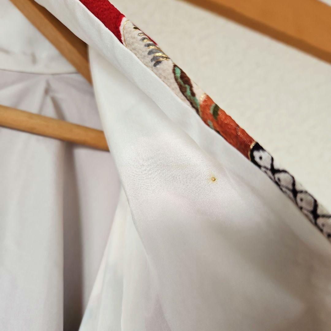 京都きもの友禅　振り袖　帯　長襦袢　3点　金彩　絞り　牡丹　蝶