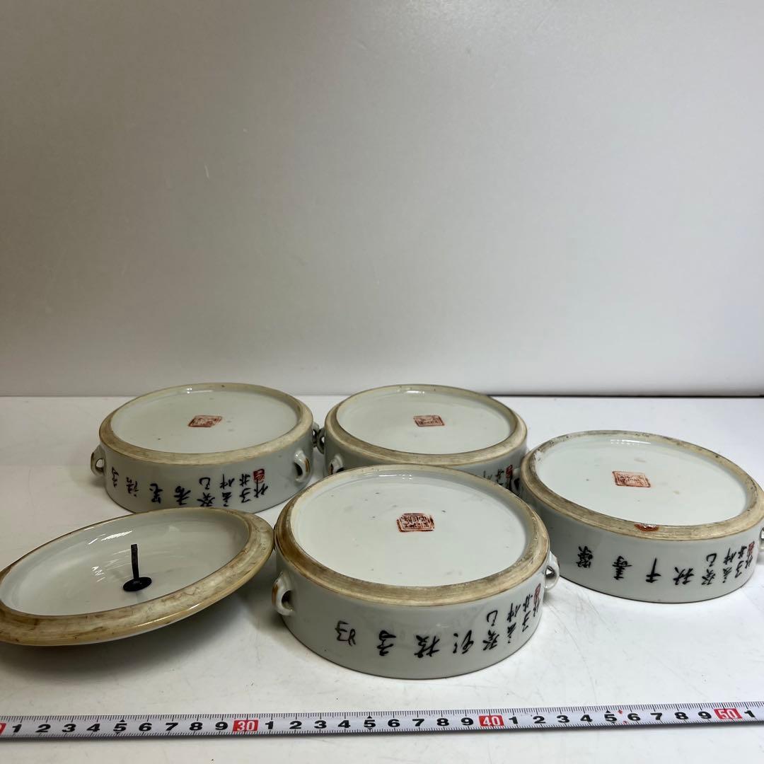 中国清時代　粉彩　四段重　高さ約18㎝　木箱付　トコオ　東さ8-0126☆2F