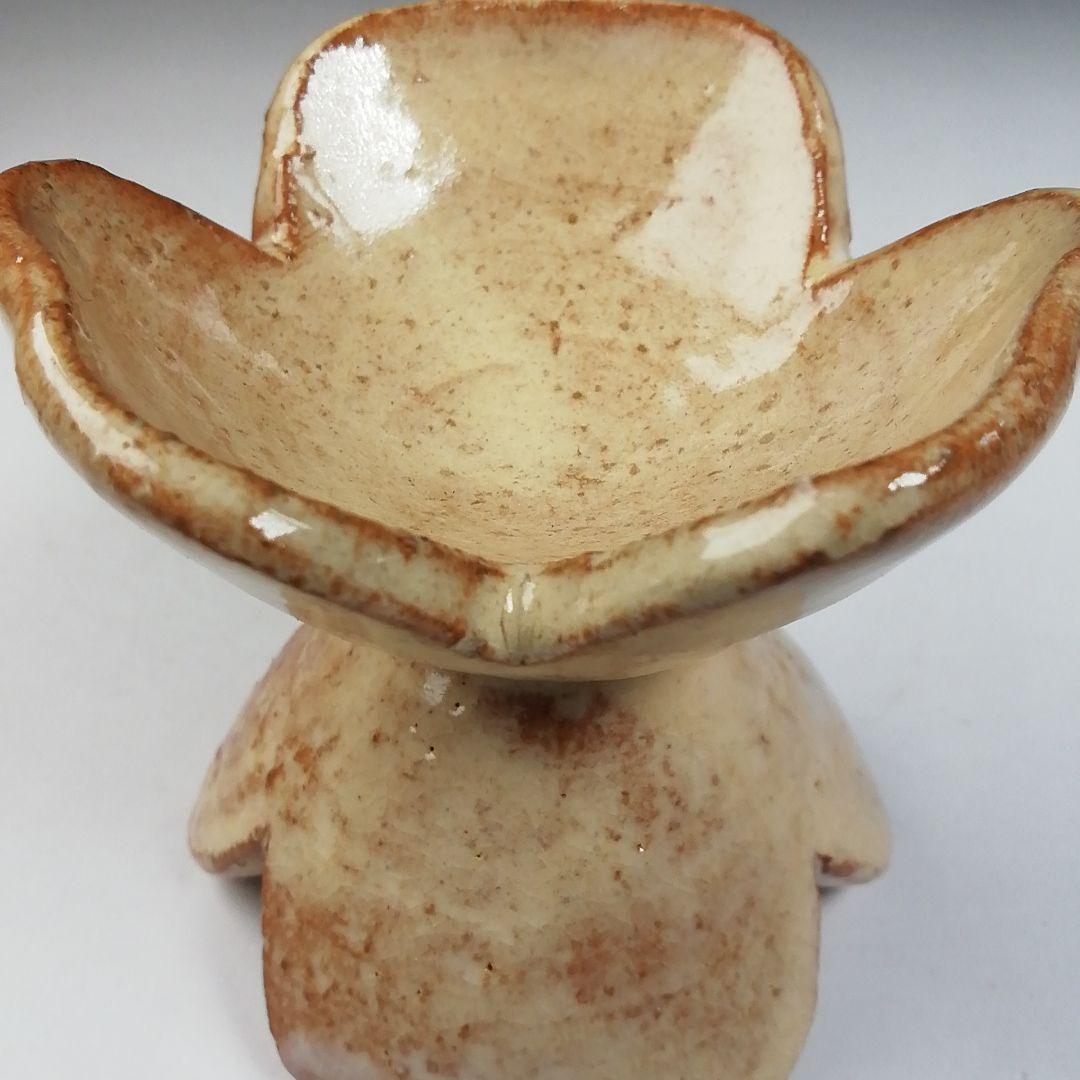 Ｔ７５０　蓋置　『萩焼』『三つ葉蓋置』『田原陶兵衛』　共箱　茶道具