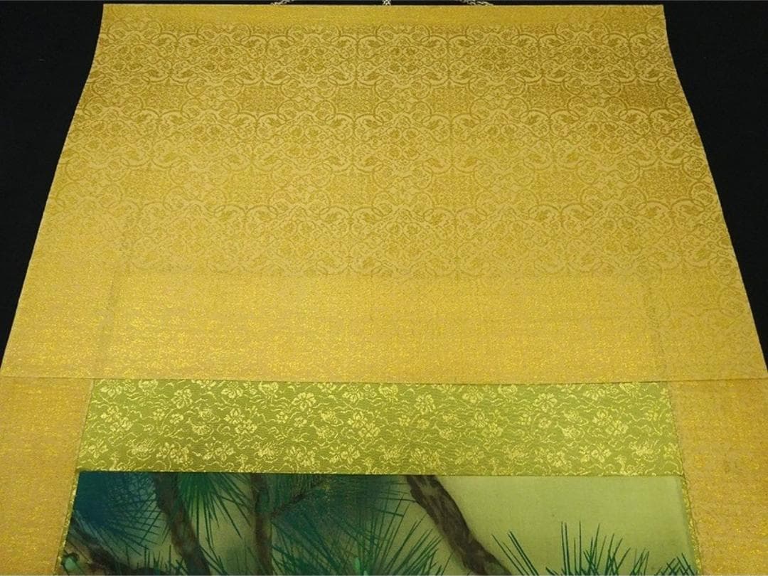 【真作】掛軸 馬堀喜孝『双鯉瀧上り』絹本 共箱 二重箱付 掛け軸 p052810