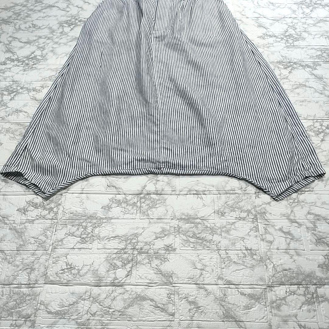 【希少】ジュンヤワタナベコムデギャルソン リネン ストライプサルエルパンツ　M