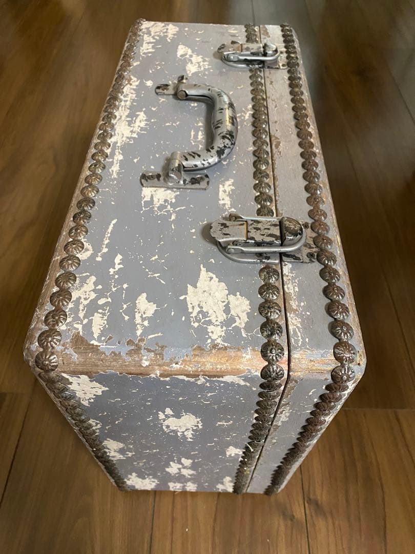 アンティーク　ビンテージ木製　トランク　ボックスバック　ケース