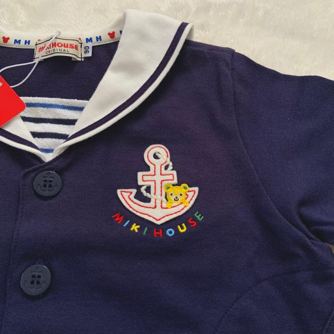 未使用★ミキハウス★セーラーTシャツ パンツ★セット★ネイビー★90
