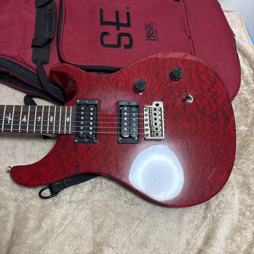 【美品】PRS SE Custom レッドエレキギター　※ケース付き