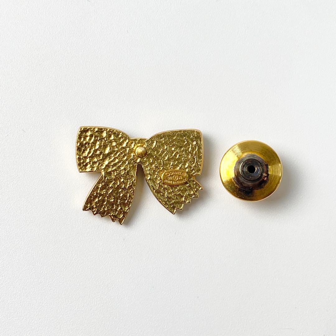 美品 シャネルCHANEL ブローチ リボン 02A.