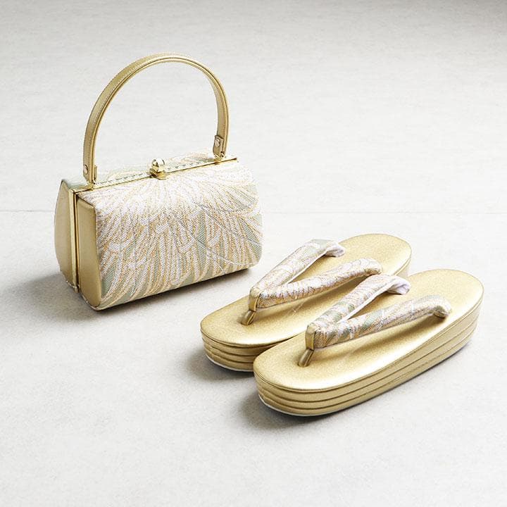 【新品】草履バッグセット 乱菊 帯地 　03657