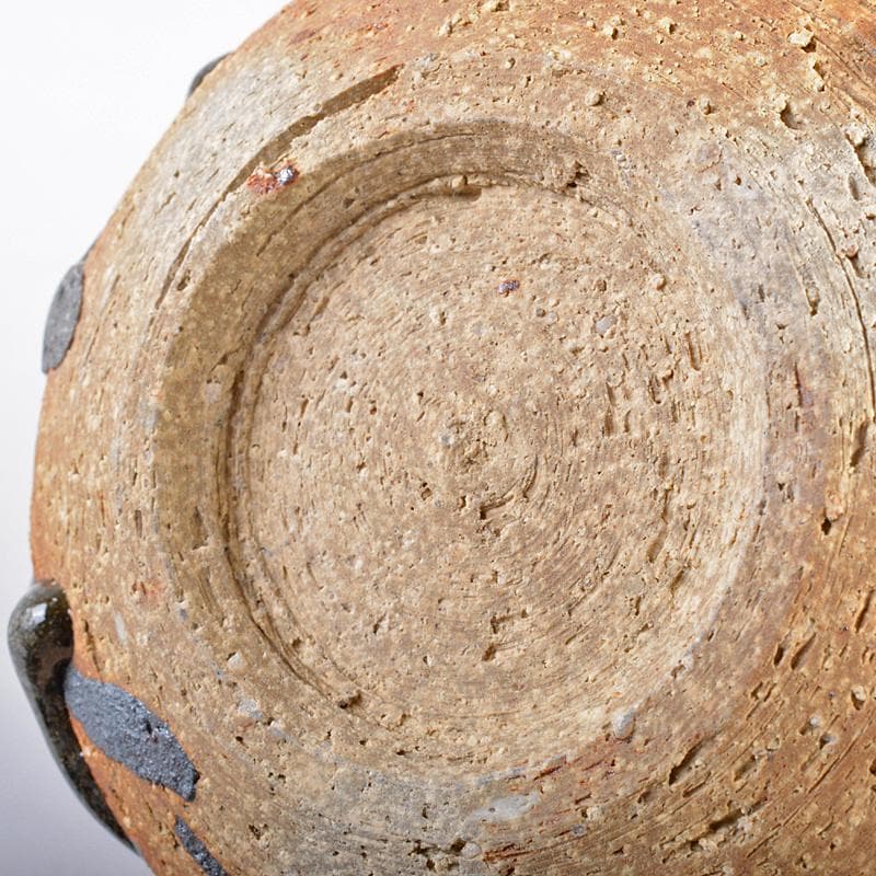 茶道具　瀬戸焼　加藤重高作　斑釉　蓋物　共布共箱　M　R7535