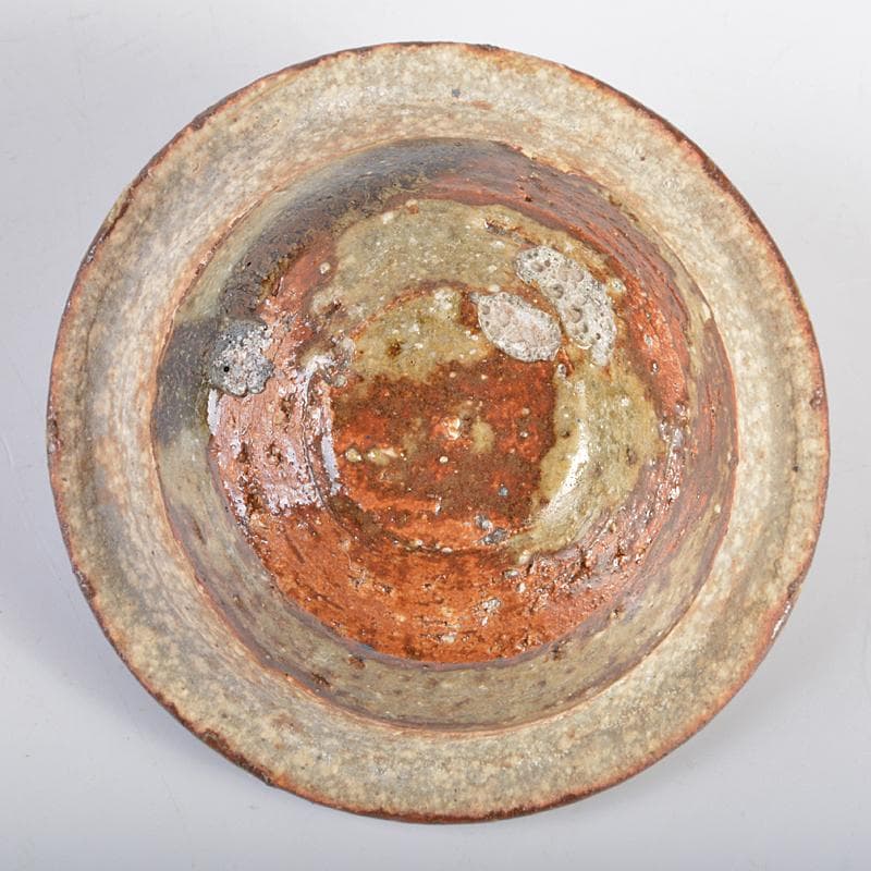 茶道具　瀬戸焼　加藤重高作　斑釉　蓋物　共布共箱　M　R7535