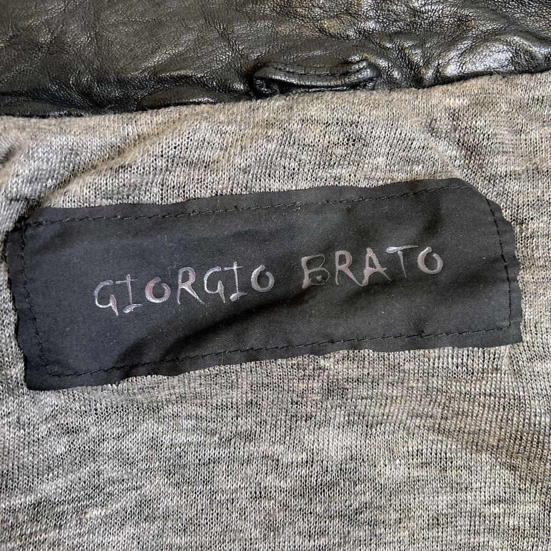美品✨GIORGIO BRATO ジョルジオブラット ラムレザー ジャケット 黒