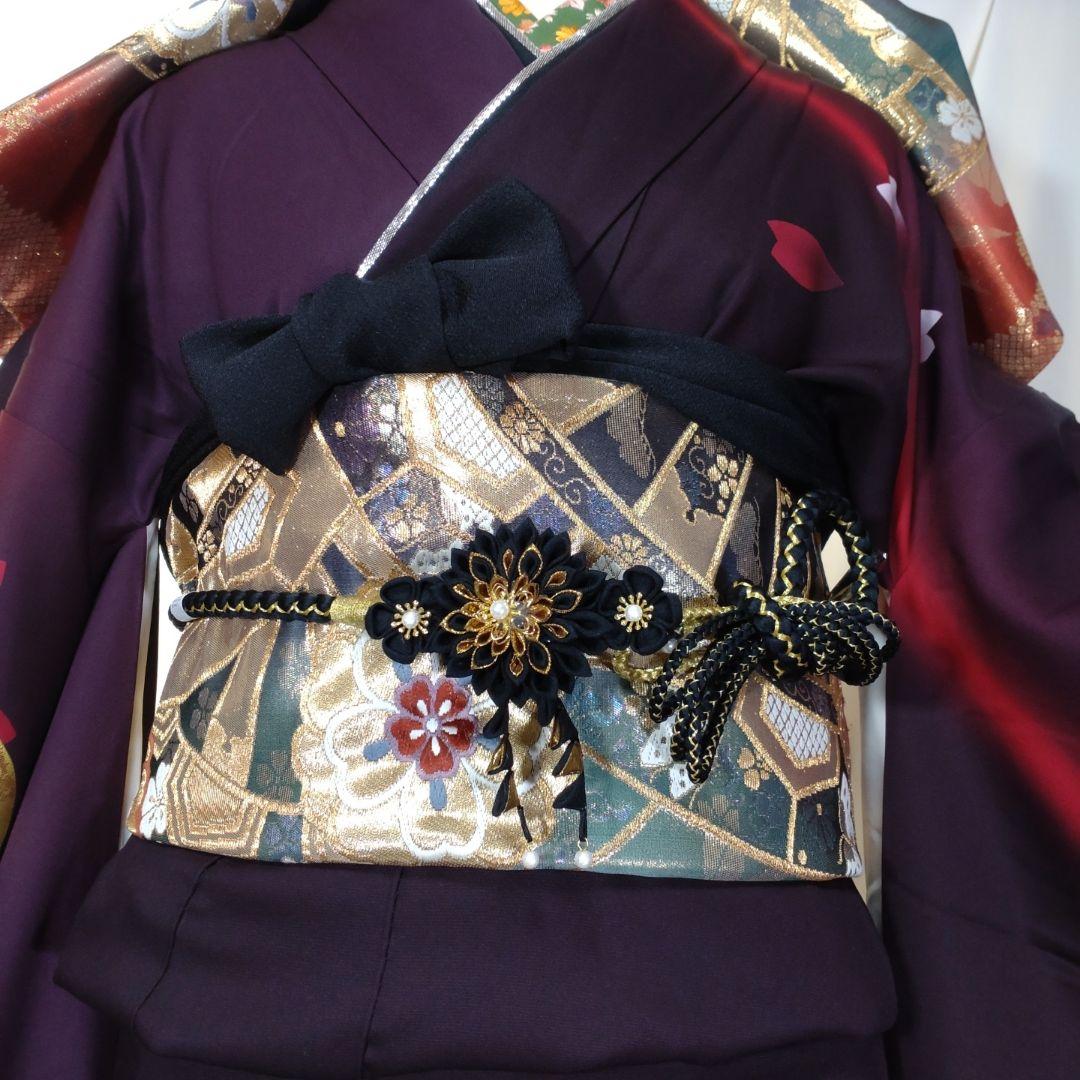 着物 f　振袖・長襦袢セット　金彩　駒刺繍　成人式　卒業式