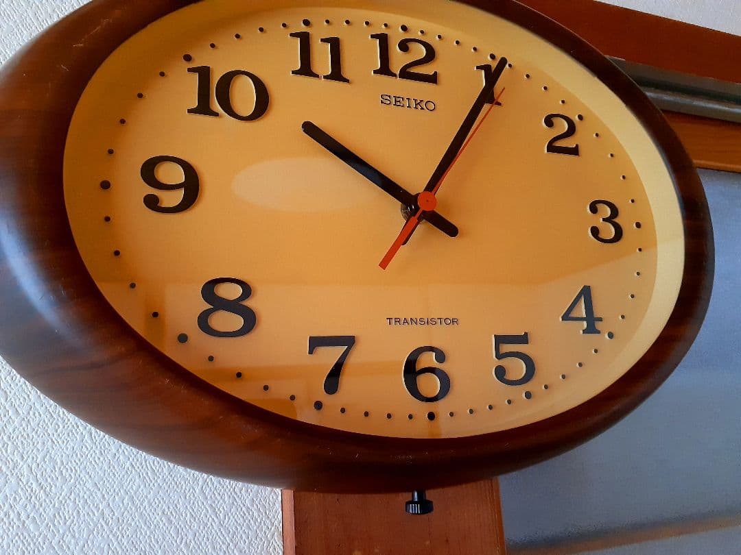 70's　SEIKO　掛け時計　ミッドセンチュリー　ビンテージ　オーバル