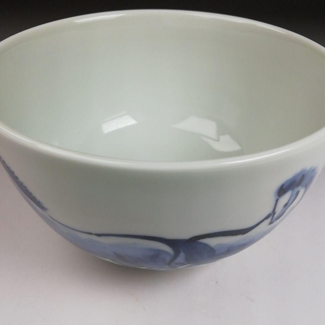 Ｓ９２２　茶碗　『染付馬絵』『平安　寺尾陶象 造』　共箱　抹茶碗　茶道具