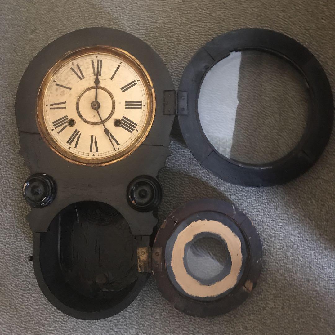 希少＊柱時計 だるま時計 四つ丸 ゼンマイ式 アンティーク