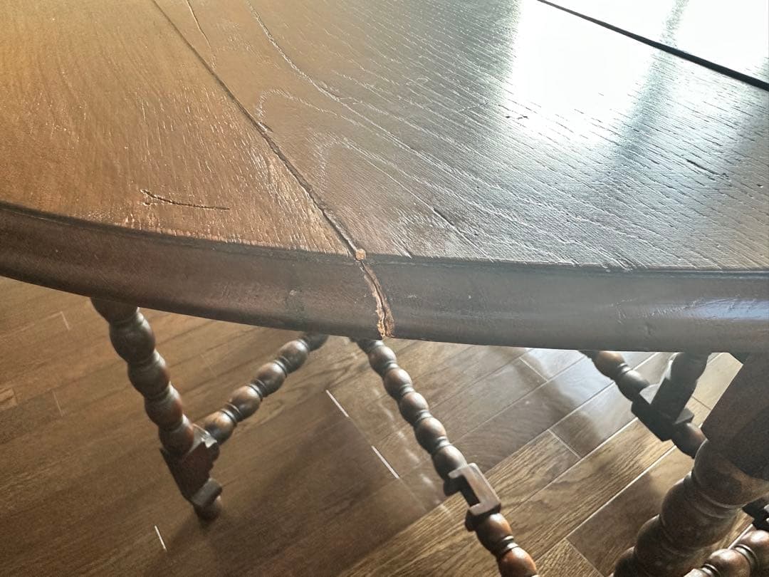 アンティーク　ゲートレッグテーブル 引き出し付き