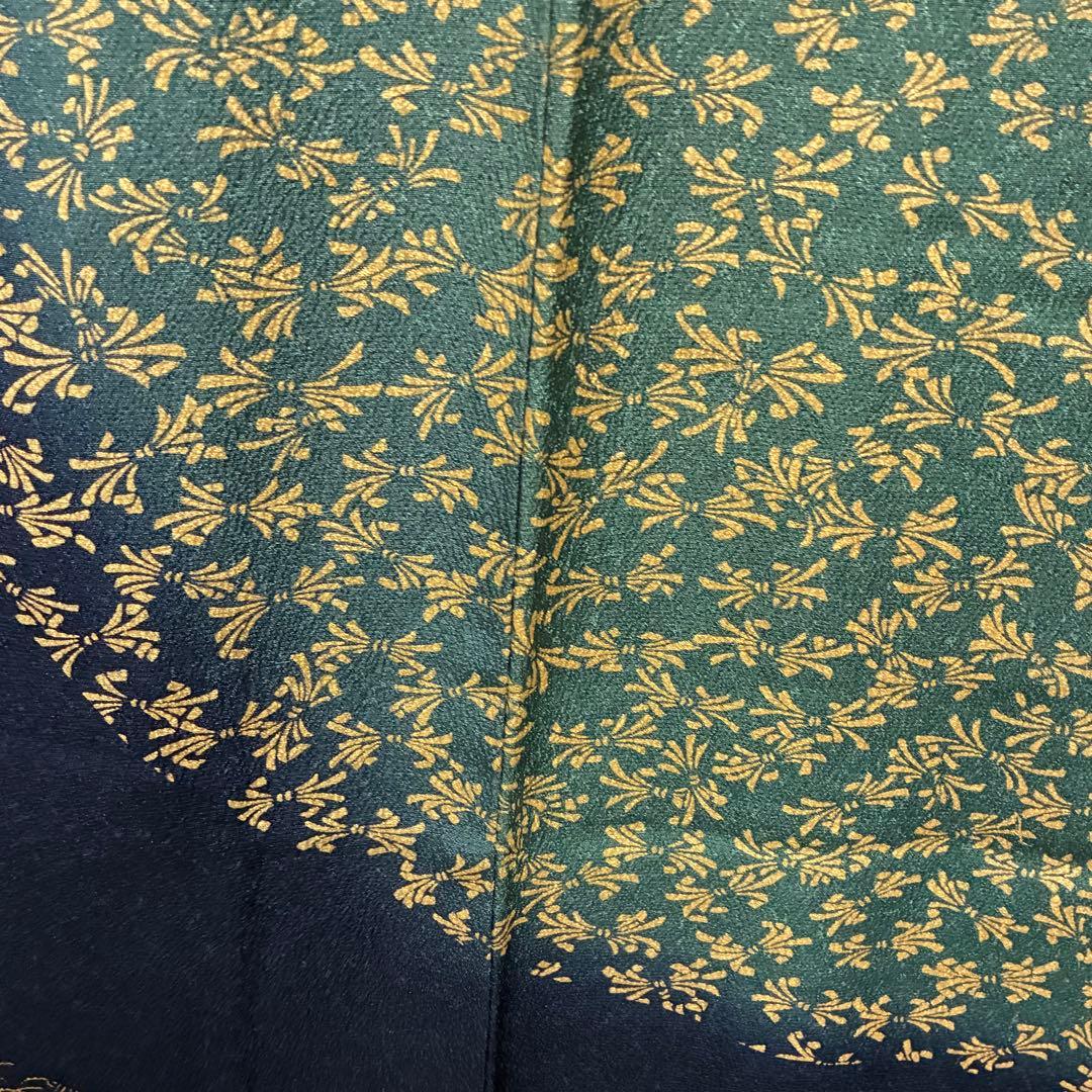 D88 訪問着 花模様 蝶々 流水 金彩 正絹 着物 袷 極美品