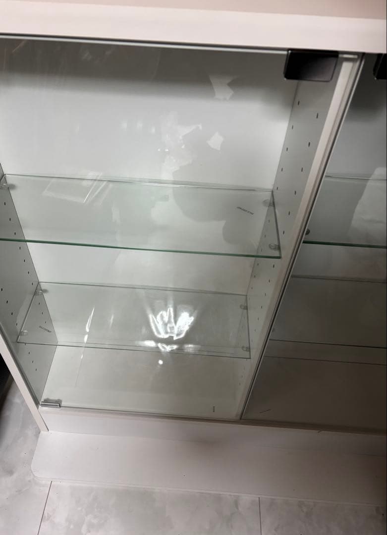 ホワイト ガラスディスプレイケース 90cm