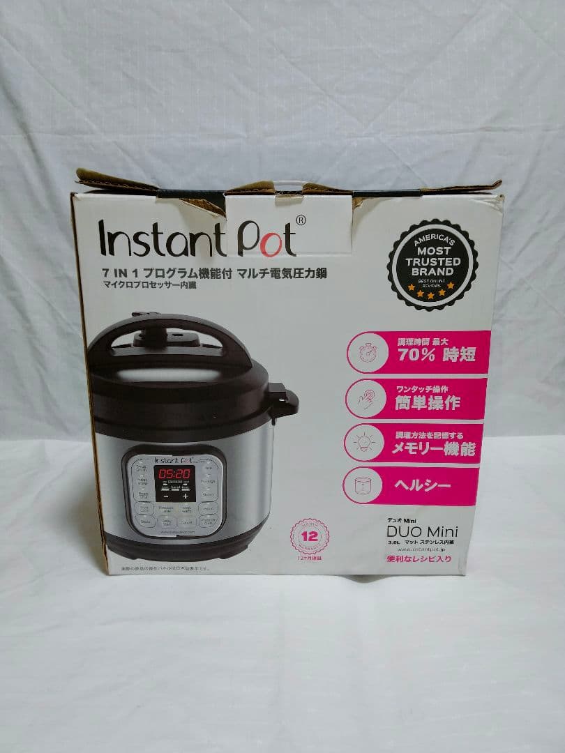 未使用 Instant Pot DUO Mini 電気圧力鍋 3L