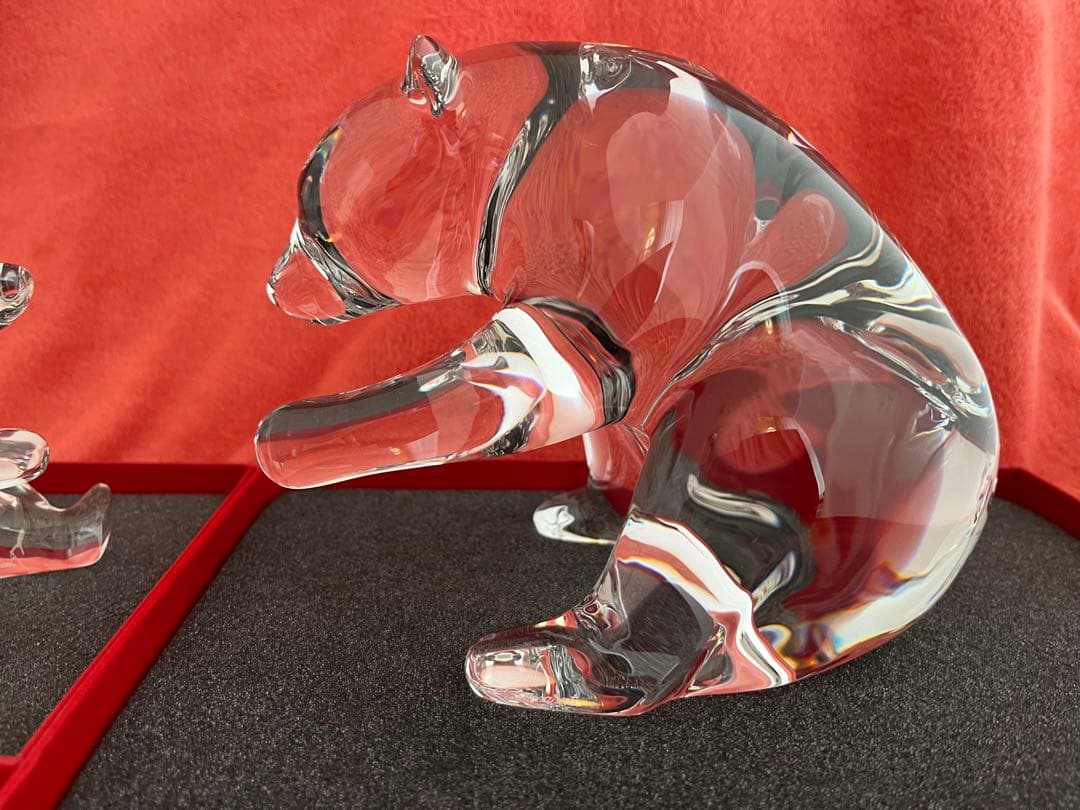 ❤️彫刻家作品❤️BACCARAT LOET クマ親子　動物　フィギュリン