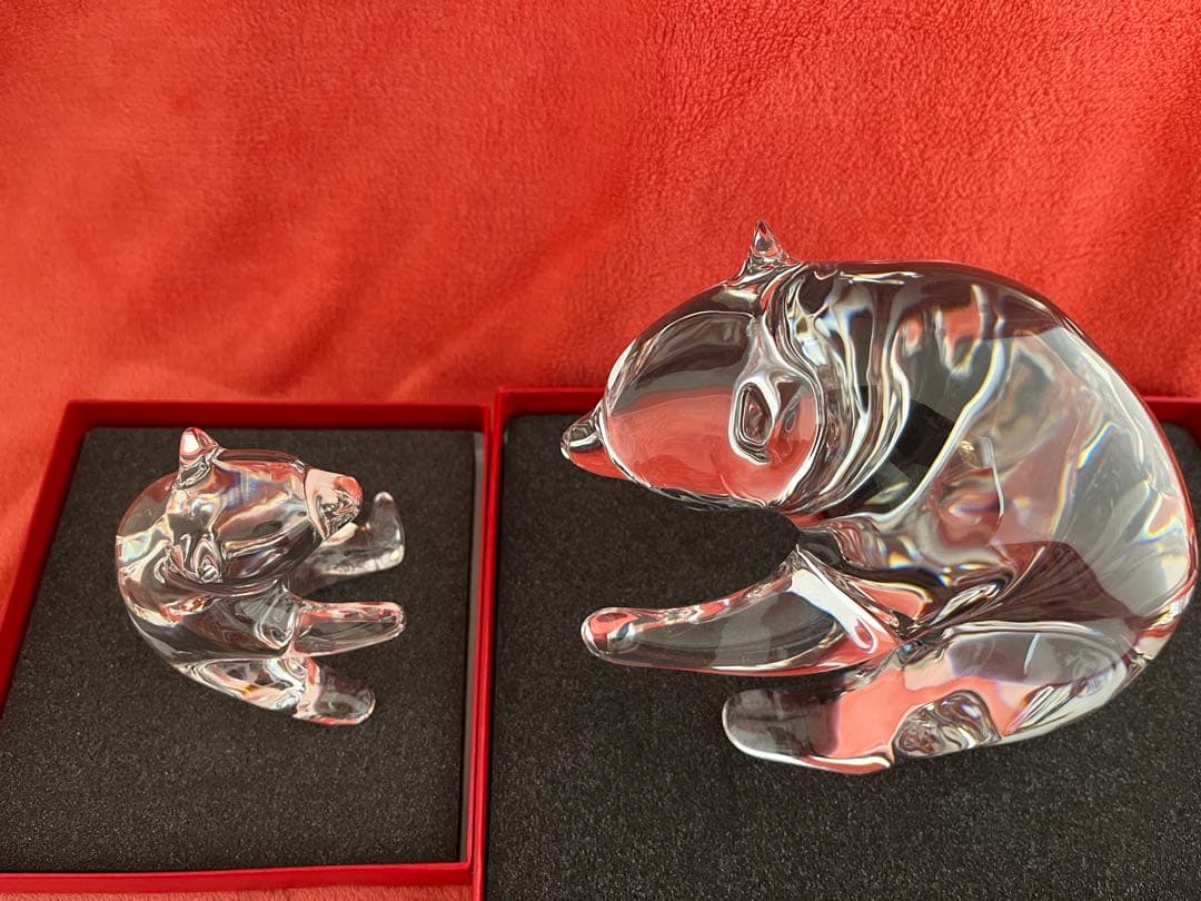 ❤️彫刻家作品❤️BACCARAT LOET クマ親子　動物　フィギュリン