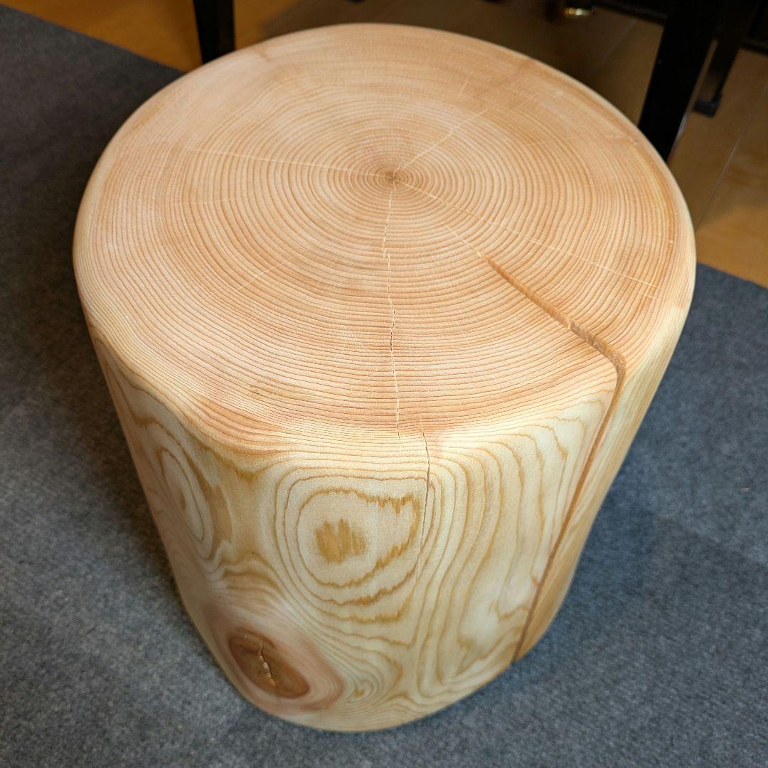 リ　檜　丸太　椅子　スツール　テーブル　高さ約30㎝
