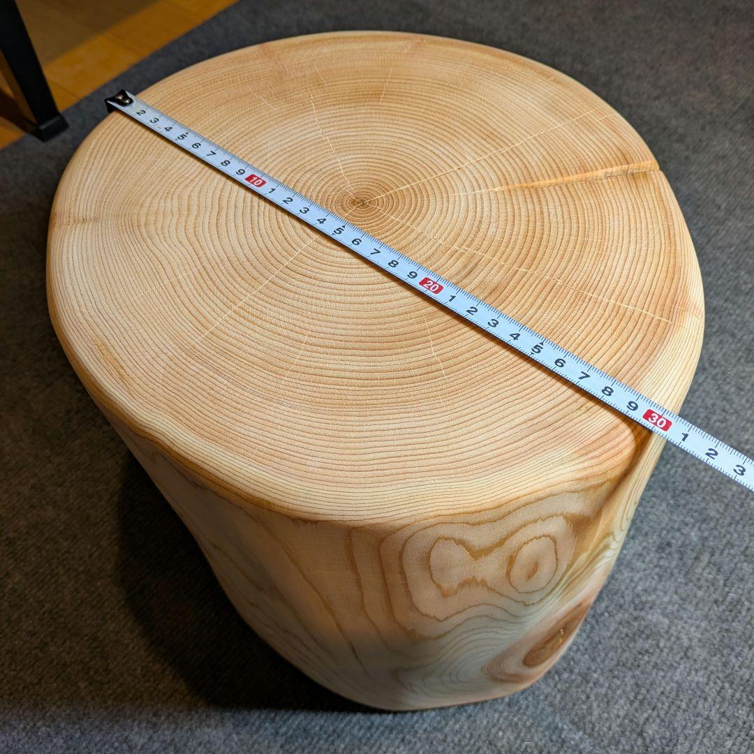 リ　檜　丸太　椅子　スツール　テーブル　高さ約30㎝