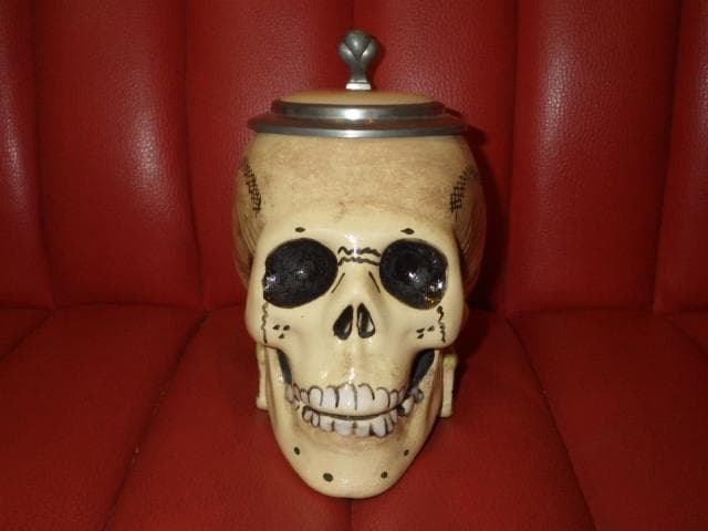 50’S★スカル★タンカード★スカルオンブック★置物★髑髏★ビアマグ★ビンテージ